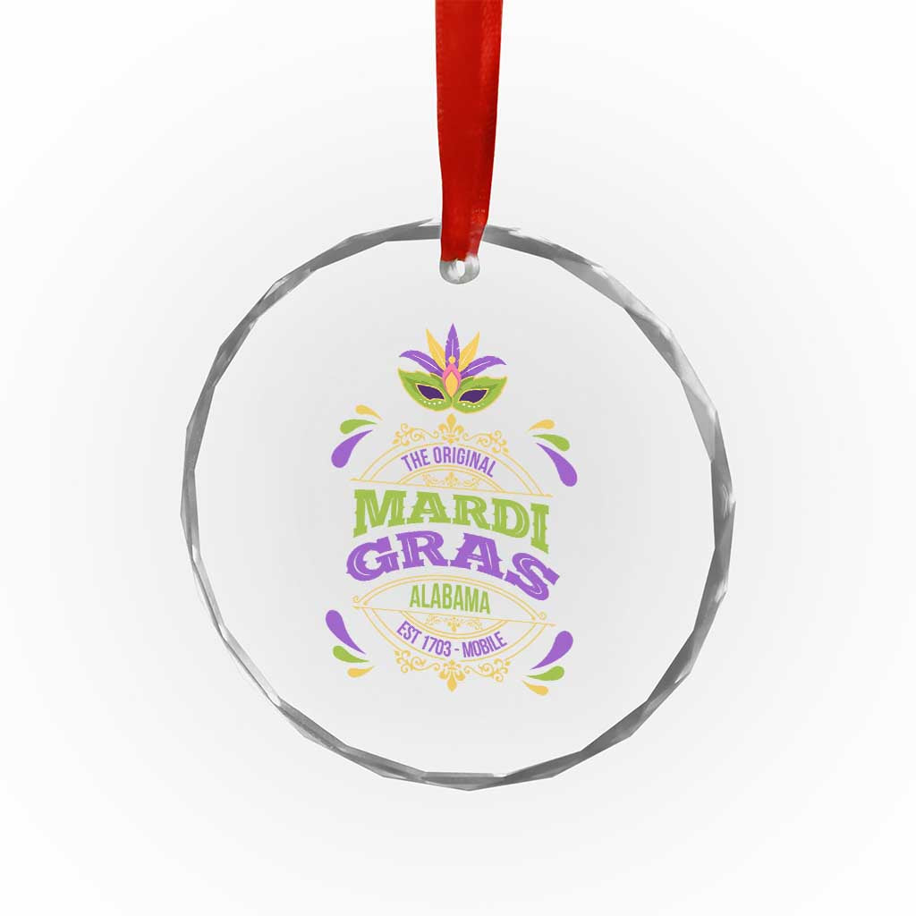 Funny The Original Mardi Gras Mobile Alabama Est 1703 Crystal Glass Ornament