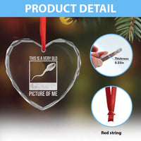 Funny This Is A Very Old Picture Of Me Heart Crystal Glass Ornament Adult Humor Gag Gift - Wonder Print Shop