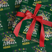 Funny This Teacher Loves Mardi Gras Wrapping Paper Roll King Cake Jester Hat
