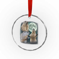 Funny Three Groundhog Moon Groundhog Day Meme Crystal Glass Ornament - Wonder Print Shop
