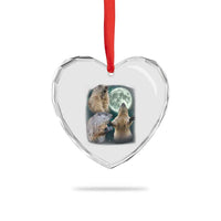 Funny Three Groundhog Moon Groundhog Day Meme Heart Crystal Glass Ornament - Wonder Print Shop