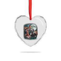 Funny Three Turkey Moon Heart Crystal Glass Ornament Weird Cursed Thanksgiving Meme - Wonder Print Shop