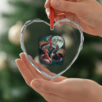 Funny Three Turkey Moon Heart Crystal Glass Ornament Weird Cursed Thanksgiving Meme - Wonder Print Shop
