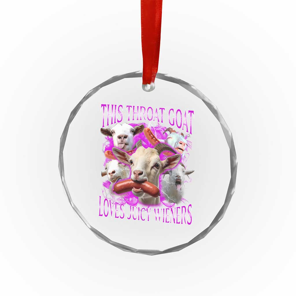 Funny Throat Goat Crystal Glass Ornament Swallows Juicy Wieners Inappropriate Adult TS10