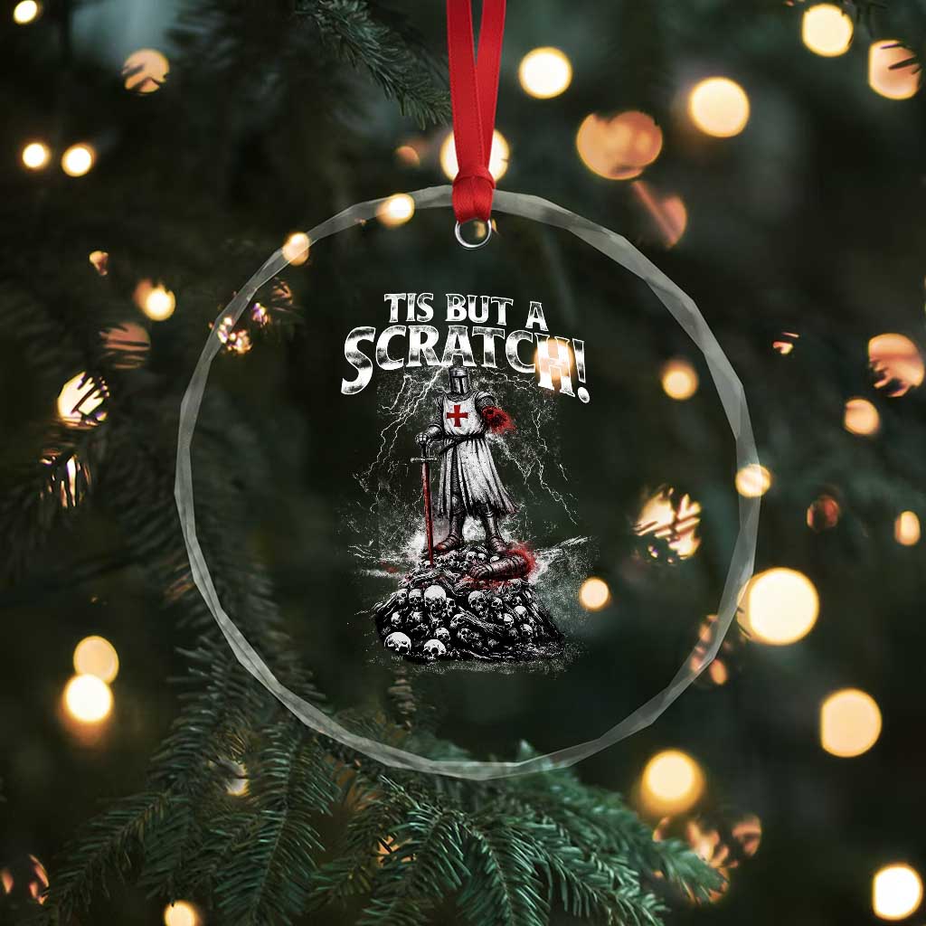 Funny Tis But A Scratch Medieval Warrior Knight Crystal Glass Ornament Funny Gift Sarcastic Quote