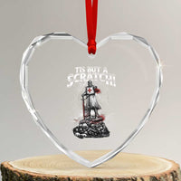 Funny Tis But A Scratch Medieval Warrior Knight Heart Crystal Glass Ornament Funny Gift Sarcastic Quote