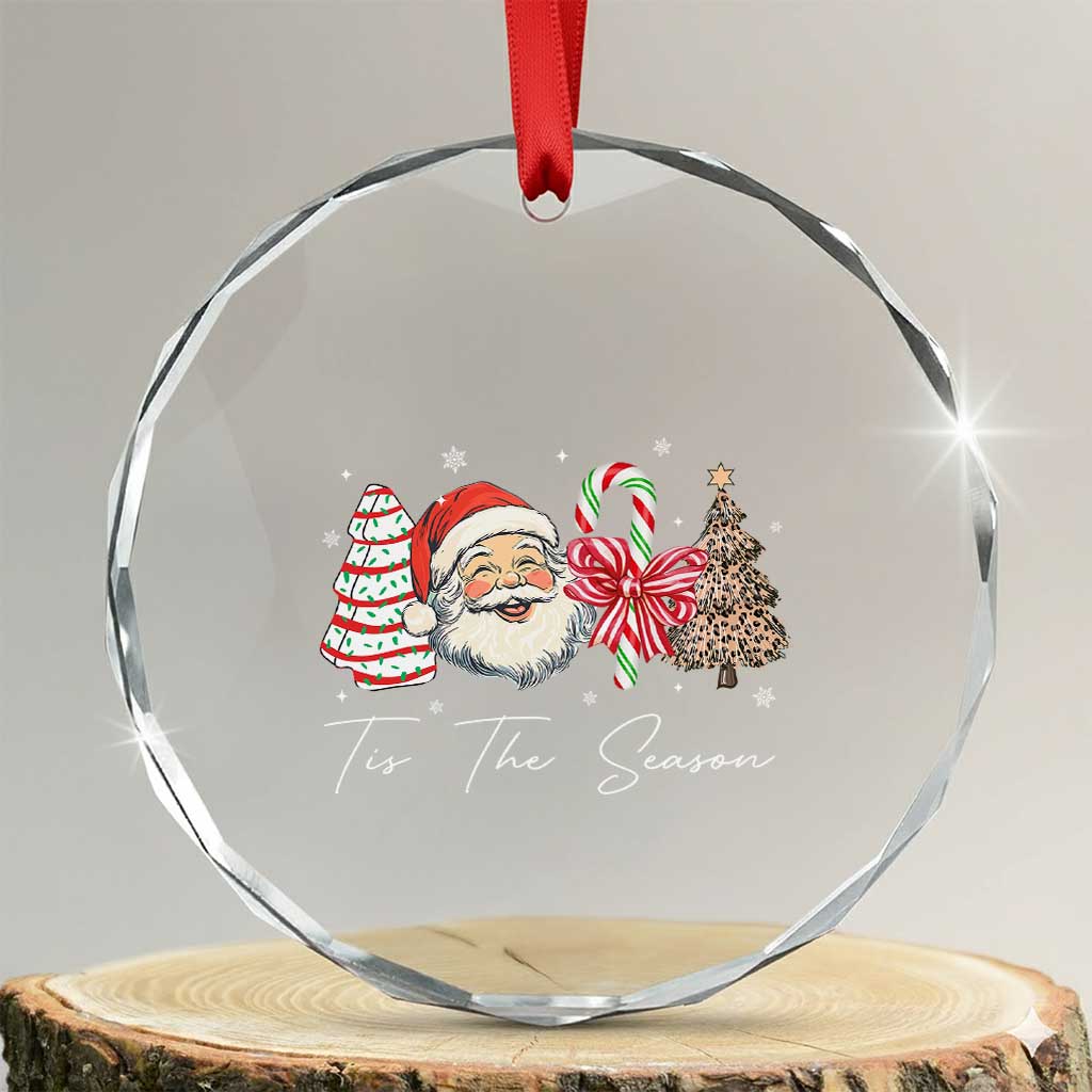 Funny Tis The Season Christmas Crystal Glass Ornament Xmas Holiday Family Matching Santa Xmas Tree - Wonder Print Shop
