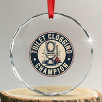 Funny Toilet Clogging Champion Badge Meme Crystal Glass Ornament for Poop Legends Gut Bomb Gladiators - Wonder Print Shop