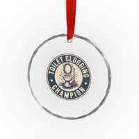 Funny Toilet Clogging Champion Badge Meme Crystal Glass Ornament for Poop Legends Gut Bomb Gladiators - Wonder Print Shop