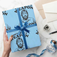 Funny Tough Guy Chuck Meme Wrapping Paper Roll I Dont Need a Weapon I Am One Retro Action Legend Parody