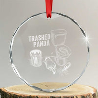 Funny Trashed Panda Crystal Glass Ornament Drunk Raccoon in Toilet Meme Hot Mess - Wonder Print Shop