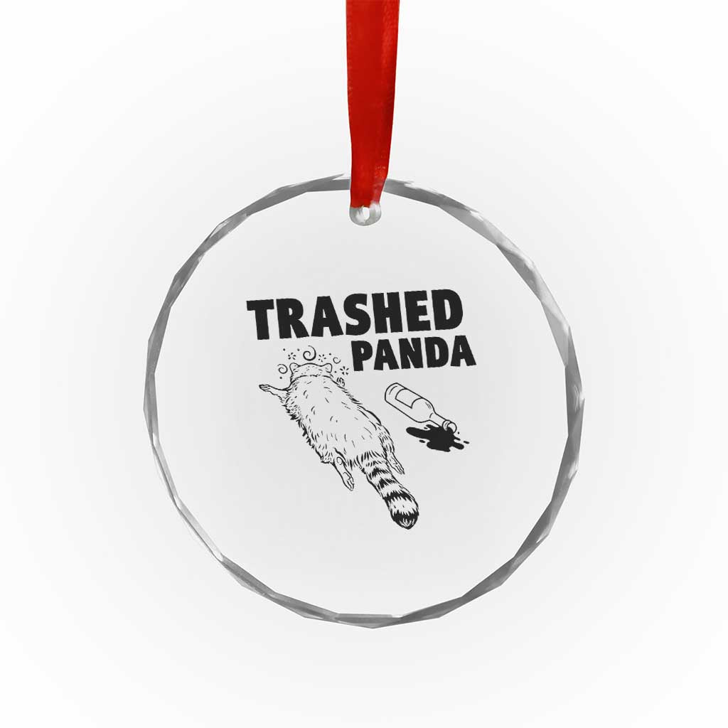 Funny Trashed Panda Crystal Glass Ornament Drunk Raccoon Meme Hot Mess - Wonder Print Shop