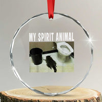 Funny Trashed Panda My Spirit Animal Crystal Glass Ornament Drunk Raccoon in Toilet Meme Hot Mess - Wonder Print Shop