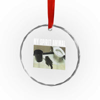 Funny Trashed Panda My Spirit Animal Crystal Glass Ornament Drunk Raccoon in Toilet Meme Hot Mess - Wonder Print Shop