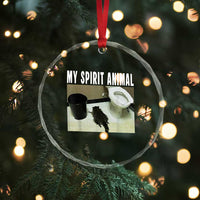 Funny Trashed Panda My Spirit Animal Crystal Glass Ornament Drunk Raccoon in Toilet Meme Hot Mess - Wonder Print Shop