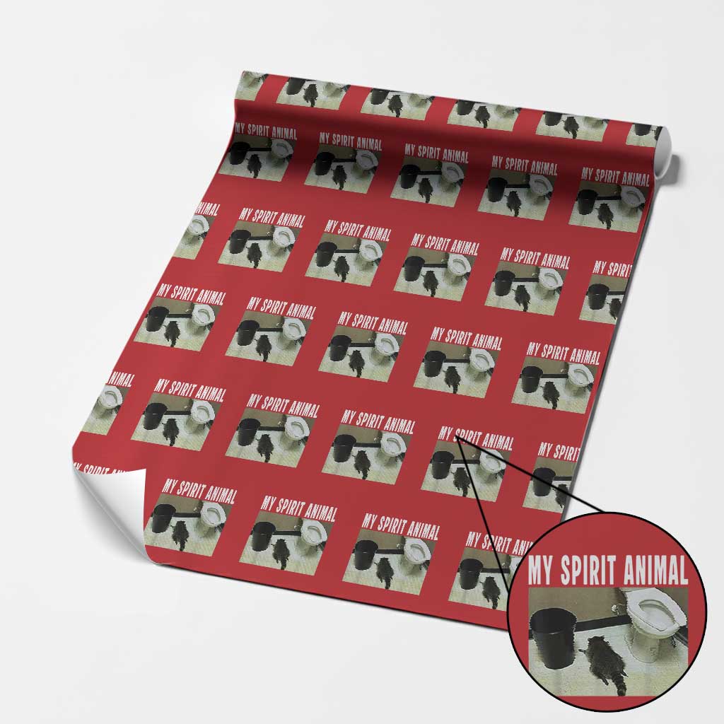 Funny Trashed Panda My Spirit Animal Wrapping Paper Roll Drunk Raccoon in Toilet Meme Hot Mess - Wonder Print Shop