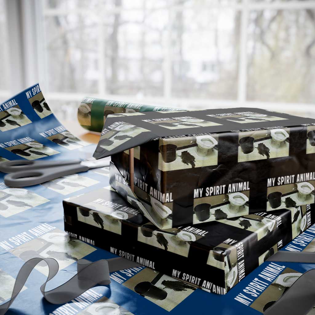 Funny Trashed Panda My Spirit Animal Wrapping Paper Roll Drunk Raccoon in Toilet Meme Hot Mess - Wonder Print Shop