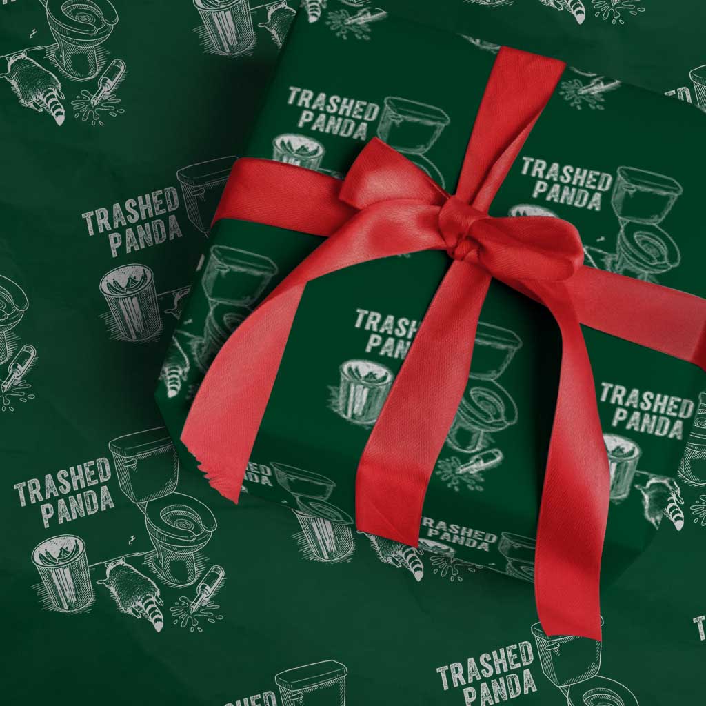 Funny Trashed Panda Wrapping Paper Roll Drunk Raccoon in Toilet Meme Hot Mess - Wonder Print Shop
