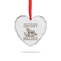 Funny Trojan Horse You Odyssey Deez Nuts Heart Crystal Glass Ornament Offensive Adult Humor Greek Mythology Humor