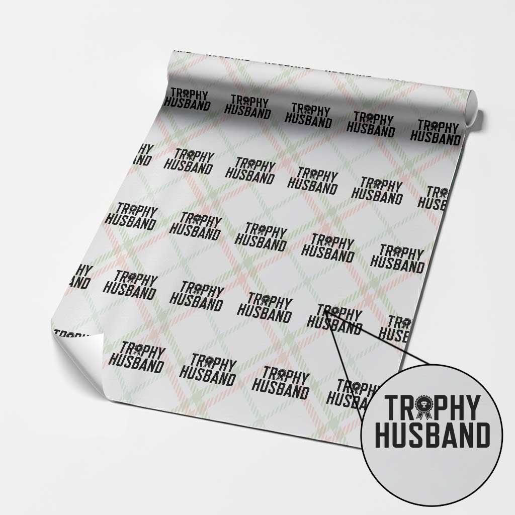 Funny Trophy Husband Wrapping Paper Roll Sarcastic Marriage Quote