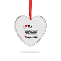 Funny Trophy Wife Quote Heart Crystal Glass Ornament Loving Gorgeous Smart Wife Appreciation Gift