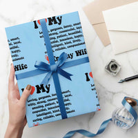 Funny Trophy Wife Quote Wrapping Paper Roll Loving Gorgeous Smart Wife Appreciation Gift