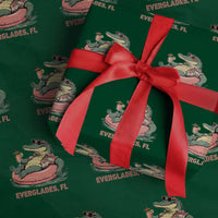Funny Tropical Alligator Wrapping Paper Roll Everglades Florida FL Summer Vibe - Wonder Print Shop