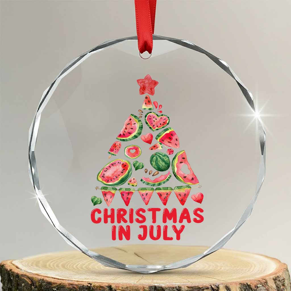 Funny Tropical Xmas Crystal Glass Ornament Watermelon Summer Christmas Tree TS09