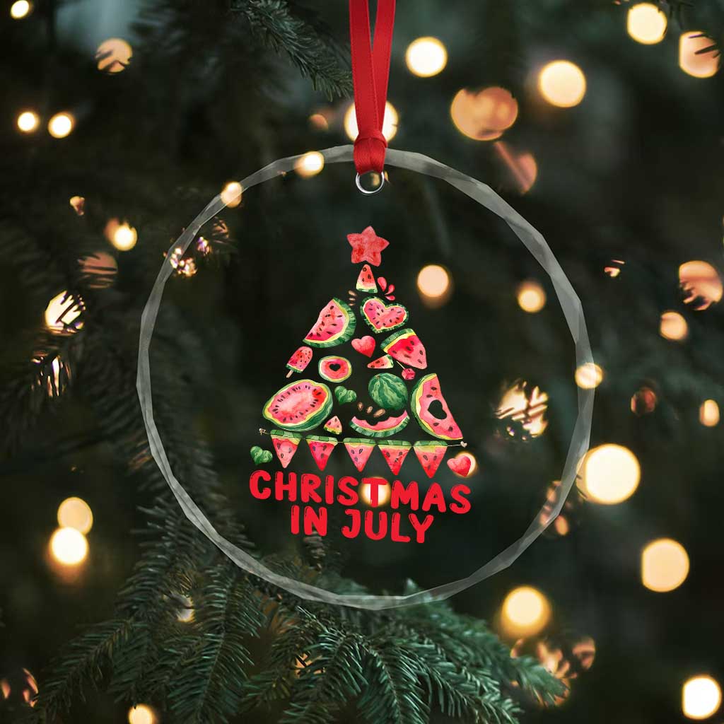 Funny Tropical Xmas Crystal Glass Ornament Watermelon Summer Christmas Tree TS09
