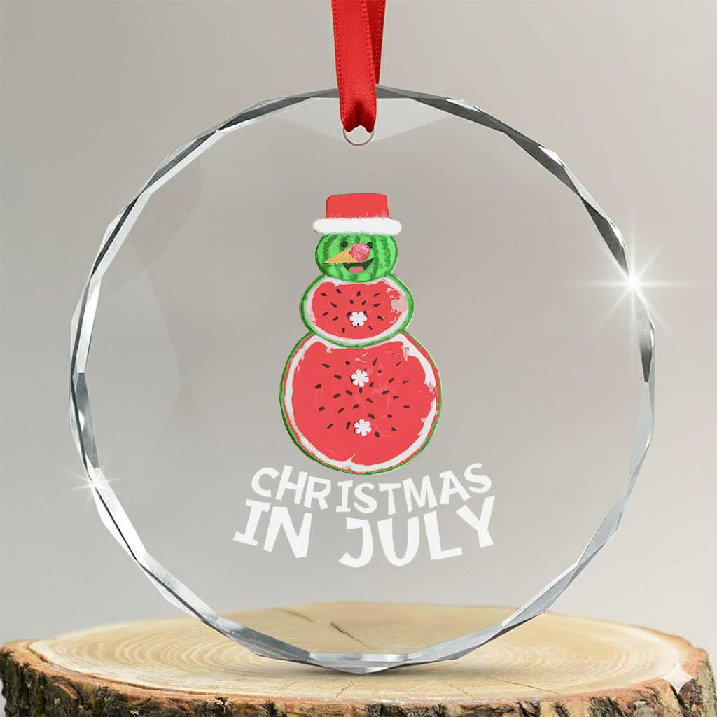 Funny Tropical Xmas Crystal Glass Ornament Watermelon Summer Snowman TS09