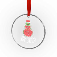 Funny Tropical Xmas Crystal Glass Ornament Watermelon Summer Snowman TS09