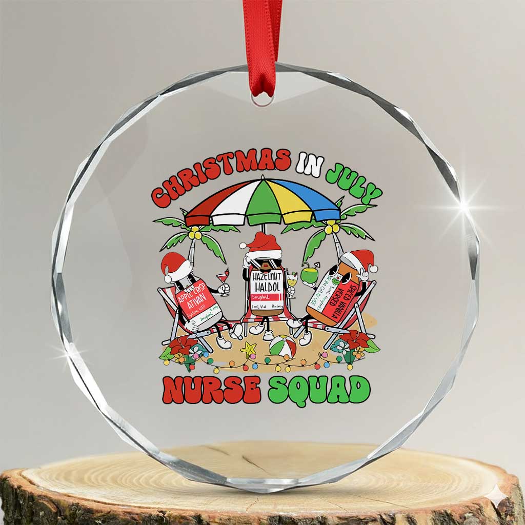 Funny Tropical Xmas Nurse Squad Crystal Glass Ornament TS09