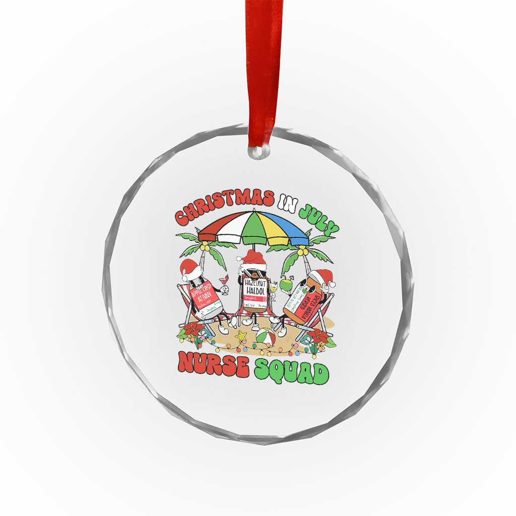 Funny Tropical Xmas Nurse Squad Crystal Glass Ornament TS09