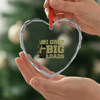 Funny Truck Driver Heart Crystal Glass Ornament I Drop Big Load Funny Big Rig Semi-Trailer Dad - Wonder Print Shop
