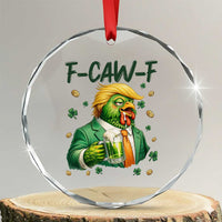 Funny Trump Chicken St Patricks Day Crystal Glass Ornament F Caw F Lucky Irish