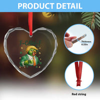 Funny Trump Chicken St Patricks Day Heart Crystal Glass Ornament F Caw F Lucky Irish
