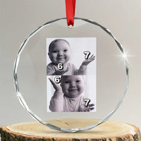 Funny Tuff Baby 67 Meme Crystal Glass Ornament Viral AI Niche Baby Six Seven Hand Gesture - Wonder Print Shop