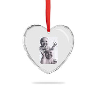 Funny Tuff Baby 67 Meme Heart Crystal Glass Ornament Viral AI Niche Baby Six Seven Hand Gesture - Wonder Print Shop