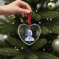 Funny Tuff Baby Giggling Meme Heart Crystal Glass Ornament Viral AI Niche Baby Holding Laugh Face - Wonder Print Shop