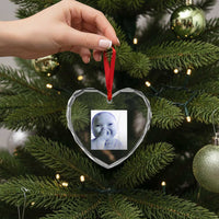 Funny Tuff Baby Giggling Meme Heart Crystal Glass Ornament Viral AI Niche Baby Holding Laugh Photo - Wonder Print Shop