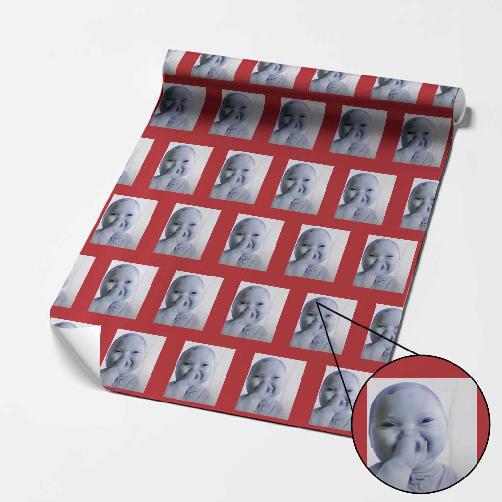 Funny Tuff Baby Giggling Meme Wrapping Paper Roll Viral AI Niche Baby Holding Laugh Photo - Wonder Print Shop