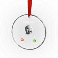 Funny Tuff Baby Meme Crystal Glass Ornament Tell ‘Em Son AI Niche Baby Motion Holding Laugh - Wonder Print Shop