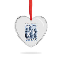 Funny Tuff Baby Meme Heart Crystal Glass Ornament Say You Swear Viral AI Niche Baby Holding Back Laugh - Wonder Print Shop