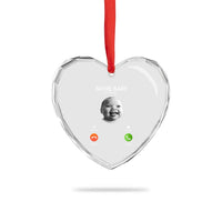 Funny Tuff Baby Meme Heart Crystal Glass Ornament Tell ‘Em Son AI Niche Baby Motion Holding Laugh - Wonder Print Shop