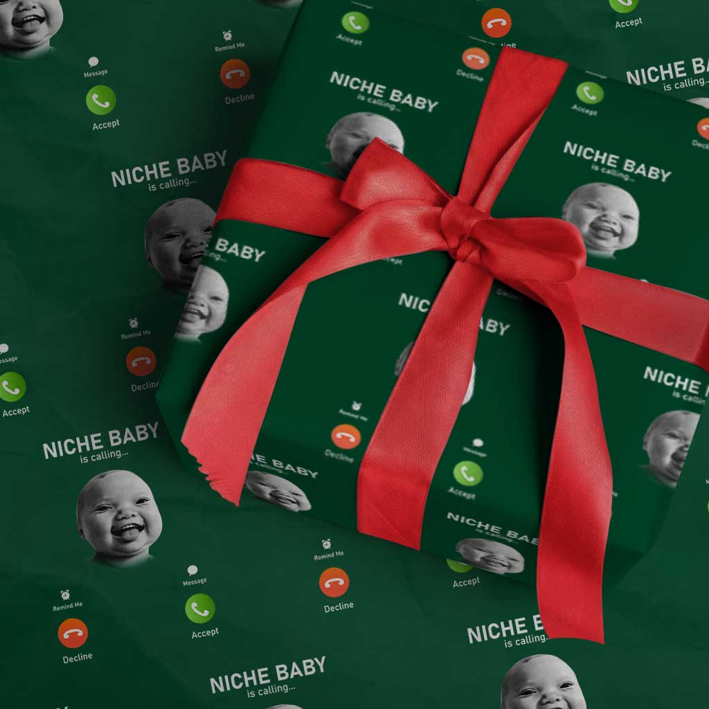 Funny Tuff Baby Meme Wrapping Paper Roll Tell ‘Em Son AI Niche Baby Motion Holding Laugh - Wonder Print Shop
