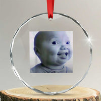 Funny Tuff Baby Side Eye Meme Crystal Glass Ornament Viral AI Niche Baby Face Reaction - Wonder Print Shop