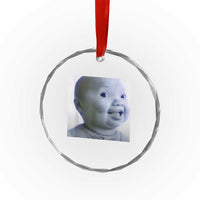 Funny Tuff Baby Side Eye Meme Crystal Glass Ornament Viral AI Niche Baby Face Reaction - Wonder Print Shop