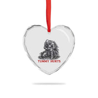 Funny Tummy Hurts Medieval Knight Heart Crystal Glass Ornament Dark Fantasy Warrior Meme Graphic