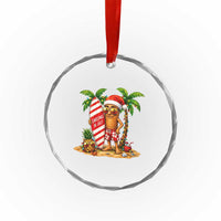 Funny Tung Tung Sahur Christmas In July Crystal Glass Ornament Beach Party Vacation