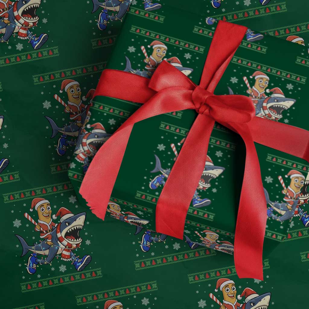Funny Tung Tung Sahur Riding Tralala Wrapping Paper Roll Ugly Chritstmas Italian Brainrot Meme - Wonder Print Shop